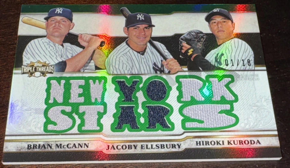 Topps Triple Threads New York Stars Hideki Kuroda McCann And Ellsbury Jersey /18 - Image 1 of 1