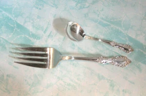 GRAND ELEGANCE- MEAT SERVING FORK & CREAM LADLE - Wm. Rogers Mfg. - no monos - Picture 1 of 3