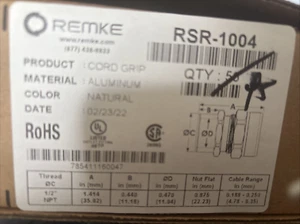 Remke RSR-1004 Tuff-Seal straight cord grip connector BOX OF 45 - Picture 1 of 2
