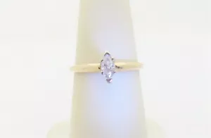 14k Gold Natural Diamond Engagement Rings Marquise Solitaire Real Size 6 R1027 - Picture 1 of 9