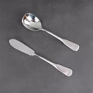 Lot 2 Oneida Colonial Flatware 1 Butter Dish 1 Sugar Spoon 18/8 Stainless - Picture 1 of 8