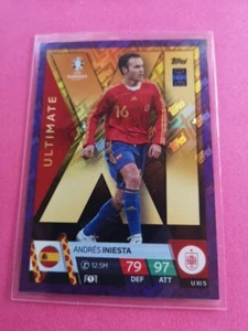 Andres Iniesta Espagne Carte Foot Topps Foil Ultimate UXI5 - Picture 1 of 2