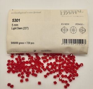 Factory Pack Swarovski Crystal Light Siam 5mm Bicone 5301 Beads; 720pc; Red