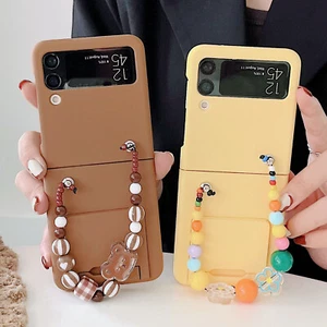 Étui rigide antichoc pour Samsung Galaxy Z rabat 3/4 + sangle chaîne perles - Photo 1/14