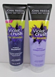 NUEVO Champú y acondicionador John Frieda Violet Crush For Blondes púrpura 8,3 oz ea. - Imagen 1 de 6