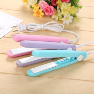 Portable Mini Hair Curl Straightener Flat Iron Perm Splint Ceramic Travel - Picture 1 of 2