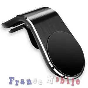 Support Porte Téléphone Voiture Magnétique Prise d'Air Rotation 360º Type L Noir - Photo 1/5
