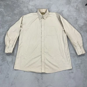 Roundtree & Yorke Gold Label Shirt Mens 17.5-34 Gold Houndstooth Non-Iron Poplin - Picture 1 of 11