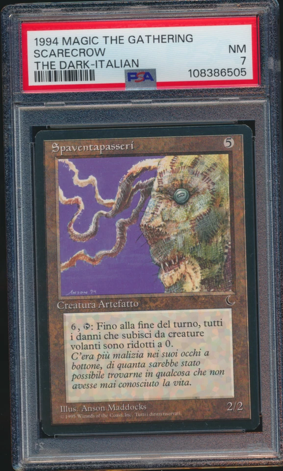 1994 Magic The Gathering Scarecrow The Dark Italian PSA 7 LOW POP - Image 1 of 4