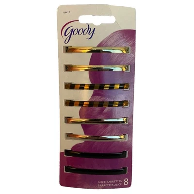 Pinzas para el cabello Goody Stay Tight Alice Barrettes 2,2” NUEVO 2009 plateado negro tortuga Foto 1 de 4