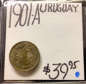 1901 A Uruguay! 1 Centesimo! ENN Coins - Picture 1 of 3