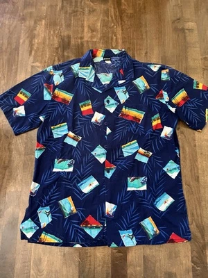 Camisa vintage Jantzen para hombre LT playa hawaiana abotonada hecha en EE. UU. puntada única Foto 1 de 4