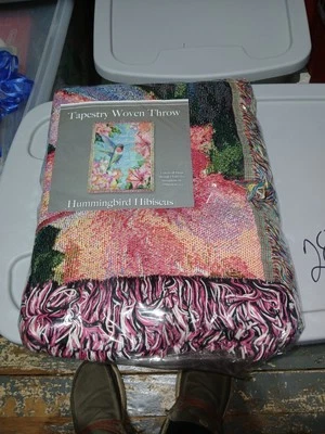 Tapeçaria de hibisco beija-flor vintage - Imagem 1 de 4