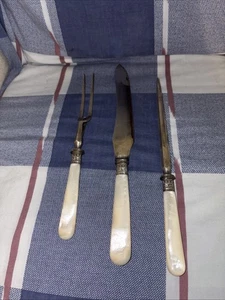 Antikes Perlmutt Henkelbesteck gemarkt England - Bild 1 von 6