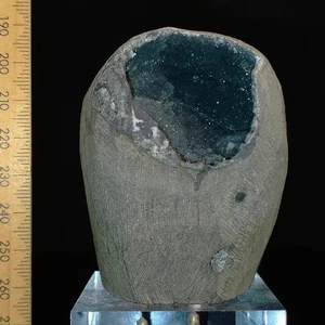 Black Quartz geode sparkly druzy crystal cave specimen India Watch Video 0.26kg - Picture 1 of 6