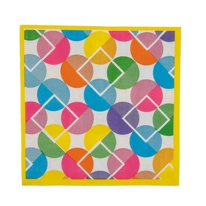 Fun Express Colorful & Bright Geometric Disposable Paper Luncheon Napkins - 6 1/ - Picture 1 of 1