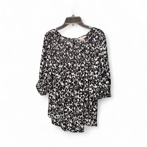 Blusa Terra & Sky Mujer’s 0X (14W) Blanco y Negro Estampado Abstracto (56JC) - Imagen 1 de 8