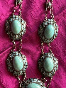 China 19th C Silver& Persian Turquoise Necklace & Brooch Cloisonné Excellent Con - Picture 1 of 16