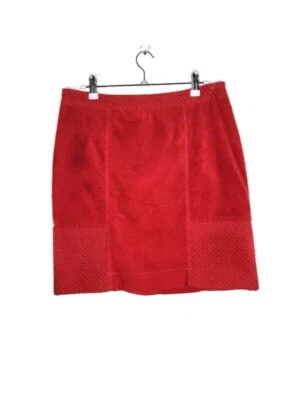 Minifalda Anthropologie Ett Twa acolchada de terciopelo en rojo ladrillo talla 10 Foto 1 de 4