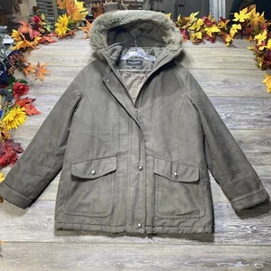 Forecaster Of Boston Coat Size Medium, Brown, Mid Length, Fur Trim Hood, Lined - Picture 1 of 14