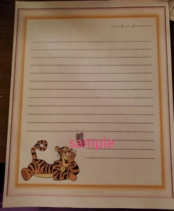 Tigger lined stationary writing paper (25 Sheets) 8 ¹/² x 11 kids Adults - Picture 1 of 1