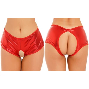 Mujeres Pantalones Cortos Cortos Metálicos Sin Entrepierna Cintura Baja Botín Rave Baile Club Calientes - Imagen 1 de 60