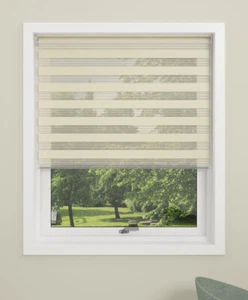 TENDA DOPPIA CREMA 80x150 CM DUOROLLO TENDA FINESTRA SENZA FORI TENDA A RULLO - Foto 1 di 5