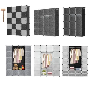 Regalsystem Kleiderschrank 24/20 Würfel Stabil mit Türen DIY Kunststoff - Bild 1 von 18