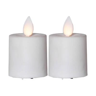 LED Kerzen 2 Stück weiß Twinkle Flame bewegliche Flamme H6x3,7cm - Bild 1 von 2