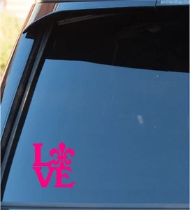 Love & Fleur De Lis Window Sticker decal Horse Truck Car Sticker Decal - Picture 1 of 1