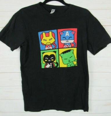 Camiseta Next Level Unisex Negra Manga Corta Dibujos Animados Marvel Talla S   Foto 1 de 4