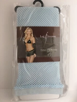 Leg Avenue Fishnet Arm Warmers LIGHT BLUE Emo Witch Goth Rock Punk Rave One Size - Image 1 of 3