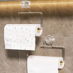 Strong Suction Cup Kitchen Tissue Holder Wall Mounted Paper Towel Hanger Sink - Picture 1 of 18