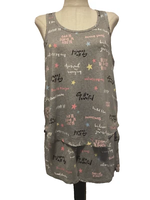 JUEGO CORTO ROPA DE DORMIR JOYSPUN Camiseta sin mangas y pantalones cortos con estampado gris talla 2X* Foto 1 de 4