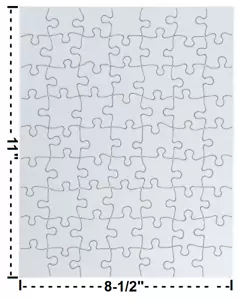 Puzzle PUZZLE BIANCHI 8-1/2""x11"", 63 pz/12 pz. Cartone bianco lucido - Foto 1 di 2