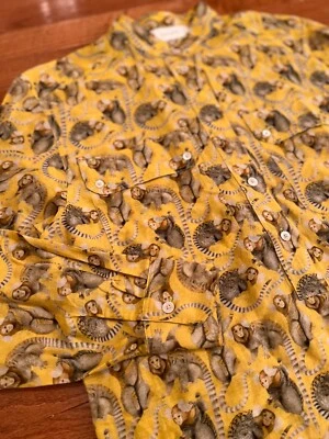 Mauro Grifoni Blouse Unique Animal Design SZ Small 40, yellow Silk and cotton  - Image 1 of 4