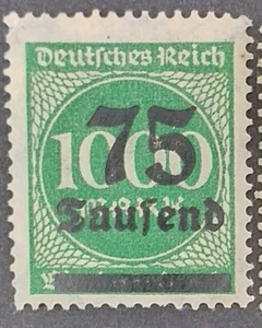 German Weimar Republic 1923 Overprint 75 Thousand Mark on 1000 Mark Stamp Sg;285 - Picture 1 of 2