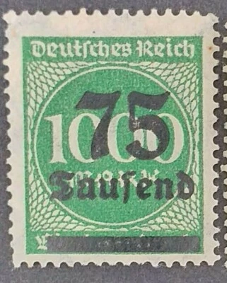 German Weimar Republic 1923 Overprint 75 Thousand Mark on 1000 Mark Stamp Sg;285 - Image 1 of 2