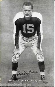 RARE STEVE VAN BUREN 1948-49 CHAMPIONS EXHIBIT CARD~FOOTBALL HALL OF FAME~HOF - Picture 1 of 2