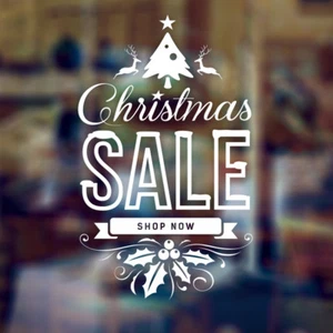 Adesivo decalcomania grafica insegna vetrina negozio vendita Natale business vendita al dettaglio - Foto 1 di 1