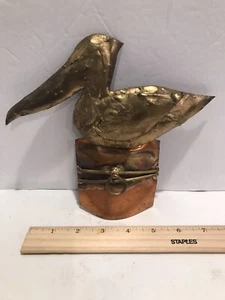 Vintage Brass Pelican Key  wall Hook Necklace Holder Shore Bird - Picture 1 of 11