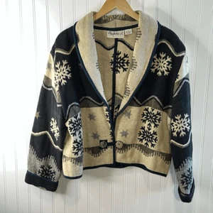 Flashback Vintage Bolero Jacket Southwestern Look Size Large Taupe and Brown - Picture 1 of 11