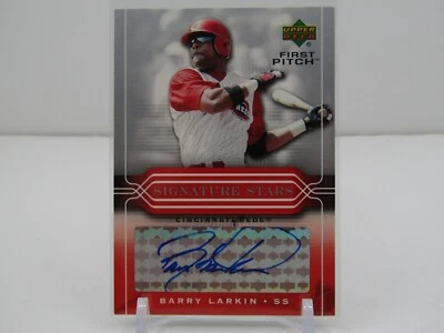 BARRY LARKIN 2004 UD FIRST PITCH SIGNATURE STARS AUTOGAPH AUTO SSP!!- REDS!! - Image 1 of 2