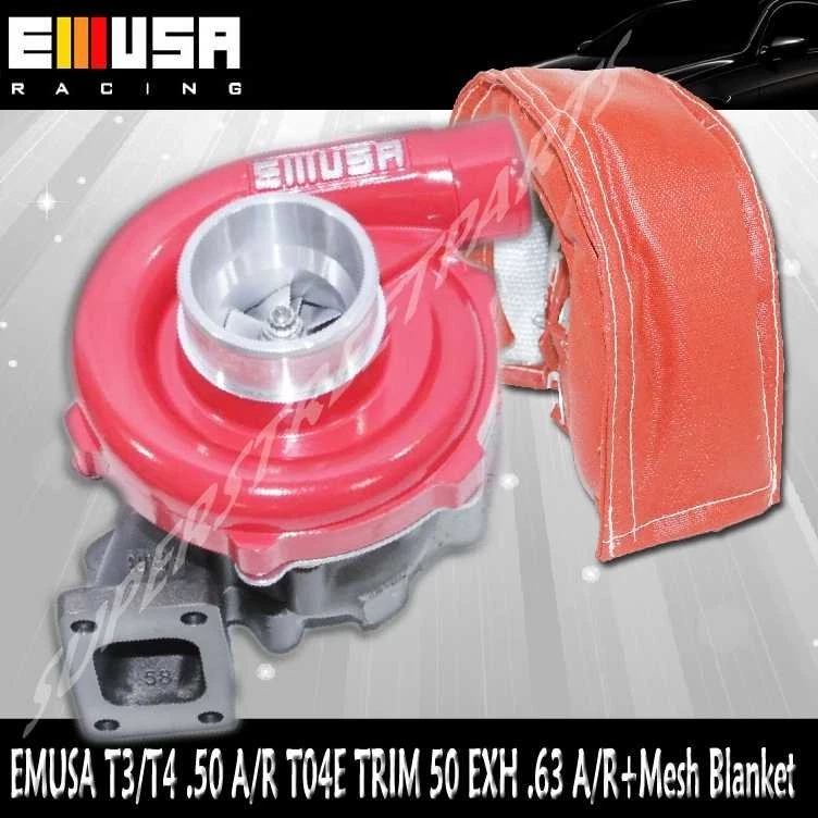 EMUSA RED T3/T4 Hybrid Turbo Charger .50 A/R 0.63 A/R Turbine+Mesh Blanket - Изображение 1 из 4