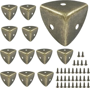 12Pcs Box Corner Protectors, 1" (25Mm) Metal Corner Edges Protector Triangle Cor - Picture 1 of 12