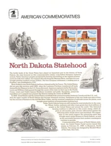 #323 25c North Dakota Statehood #2403 USPS Commemorative Stamp Panel - Bild 1 von 1