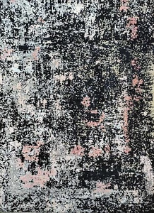 5.7'x7.11' Hand knotted Modern  Black  Area Rug, Contemporary Floor Capet - Picture 1 of 24