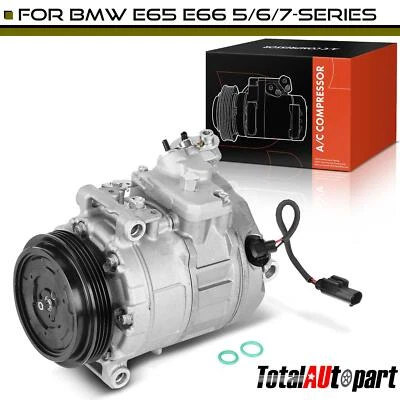 New AC Compressor with Clutch for BMW 545i 550i 650Ci 745i 2004-2009 760Li 4.4L - Image 1 of 4