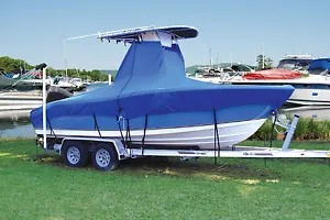 T-TOP CENTER CONSOLE BOAT COVER 24'5"-25'4" 102" BEAM NO RAILS DUAL OB MOTOR - Picture 1 of 11