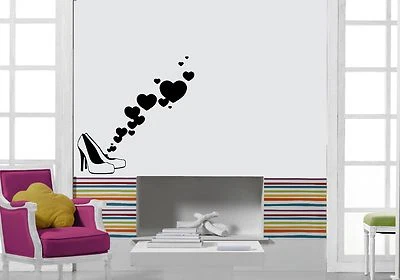 Pegatinas de Pared Vinilo Calcomanía Amor Corazones Zapatos Compras Estilo Decoración Mural (ig068) Foto 1 de 3